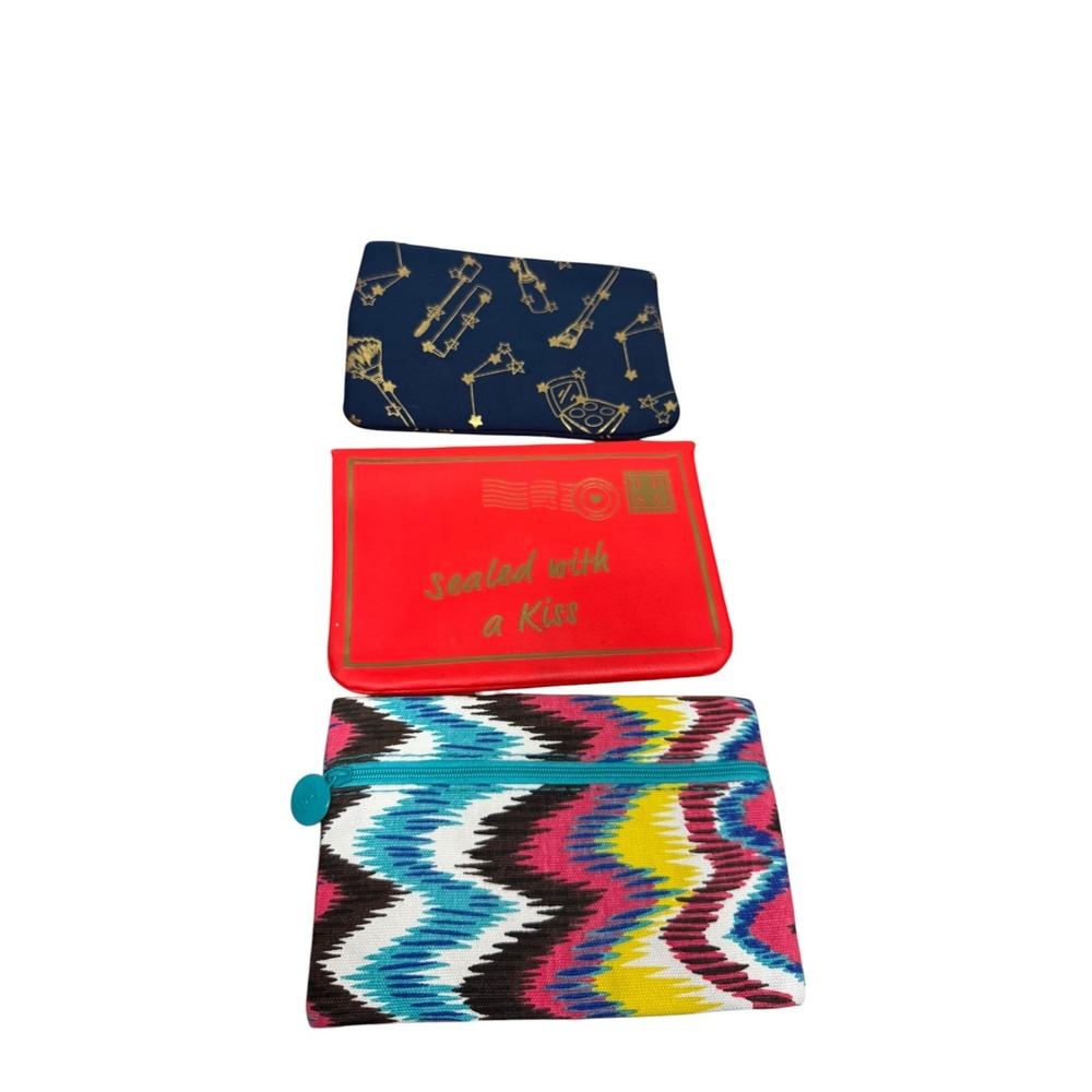 Ipsy Makeup Bag Bundle 3 Pouches Covergirl Lipstick‎ Tweezers Heel Liners Set